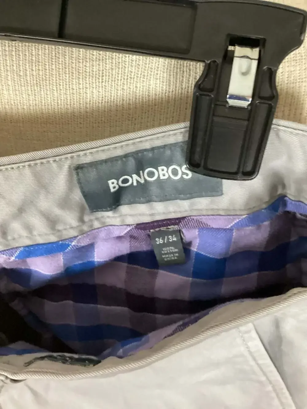 Bonobos Washed Chinos Light Grey Size 36/34